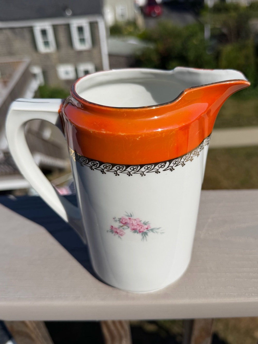 Vintage PK Unity German Porcelain Lusterware Bird & Floral Pitcher - Picture 6 of 11